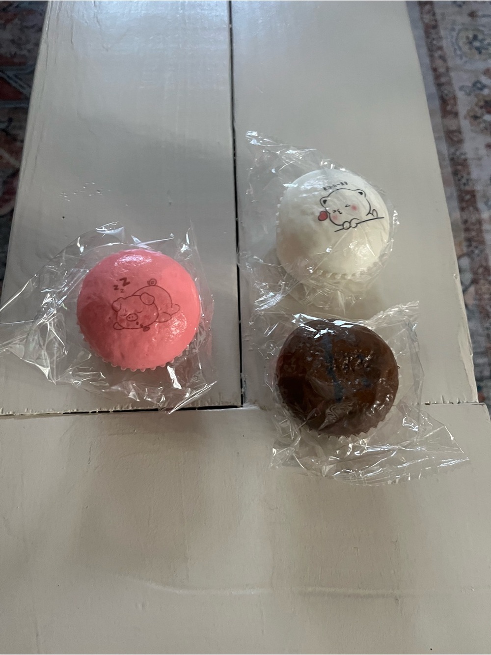 Cupcake scented squishy Trio - Pink, White & Brown
